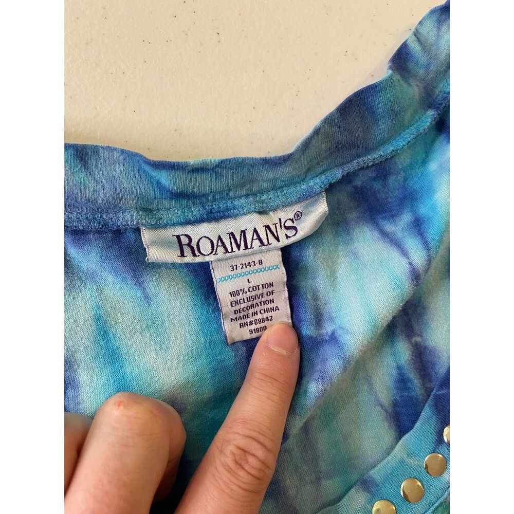 Roamans Womens Beaded Tank Top Large Hippie Boho Artsy Festival Indie Concert - Picture 5 of 10